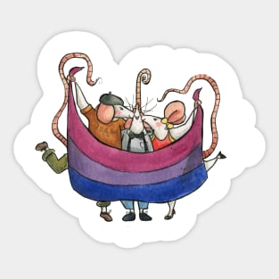 LGBT Mice celebrating Gay Pride (bisexual flag) T-Shirt Sticker